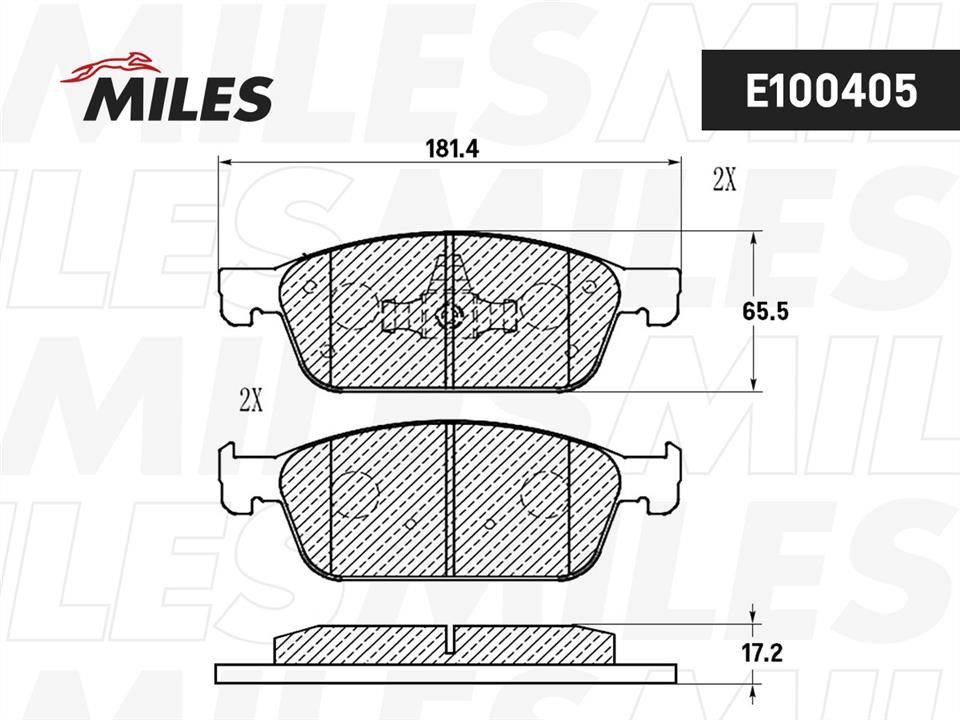 Miles E100405 Brake Pad Set, disc brake E100405: Buy near me at 2407.PL in Poland at an Affordable price!