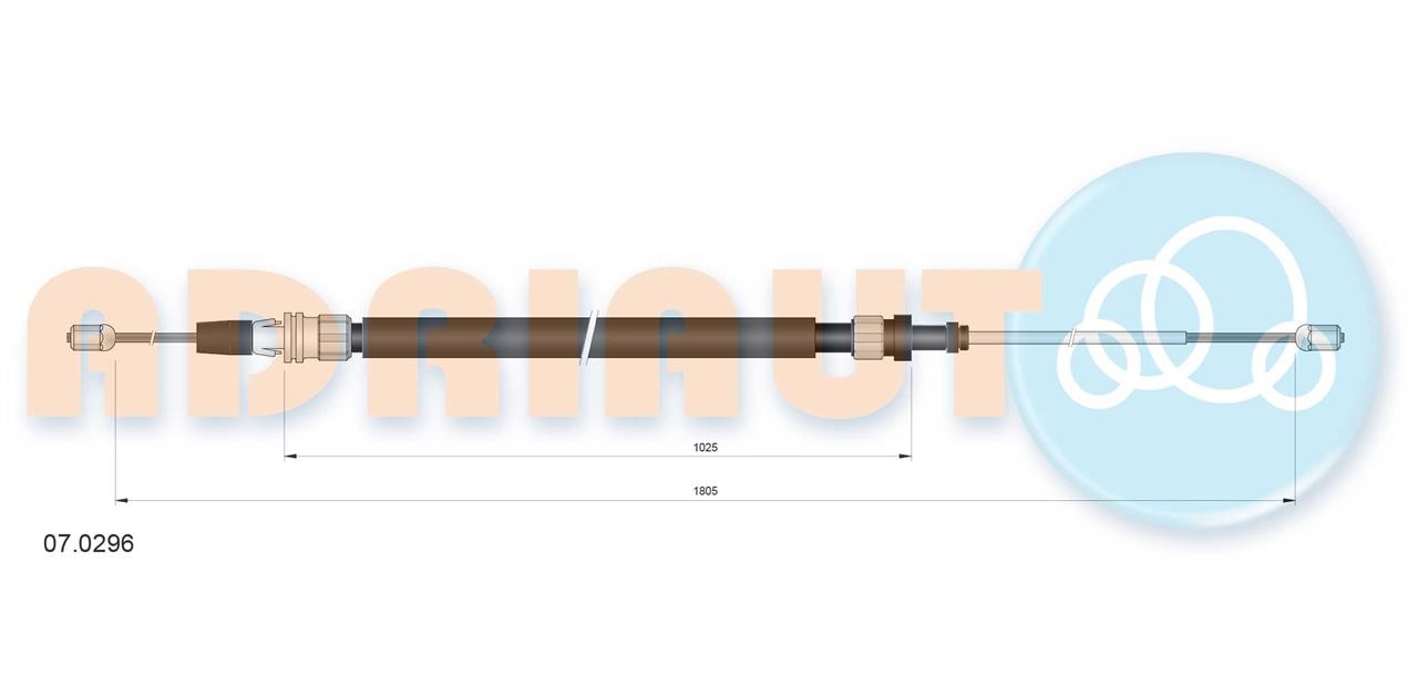 Adriauto 07.0296 Cable Pull, parking brake 070296: Buy near me in Poland at 2407.PL - Good price!