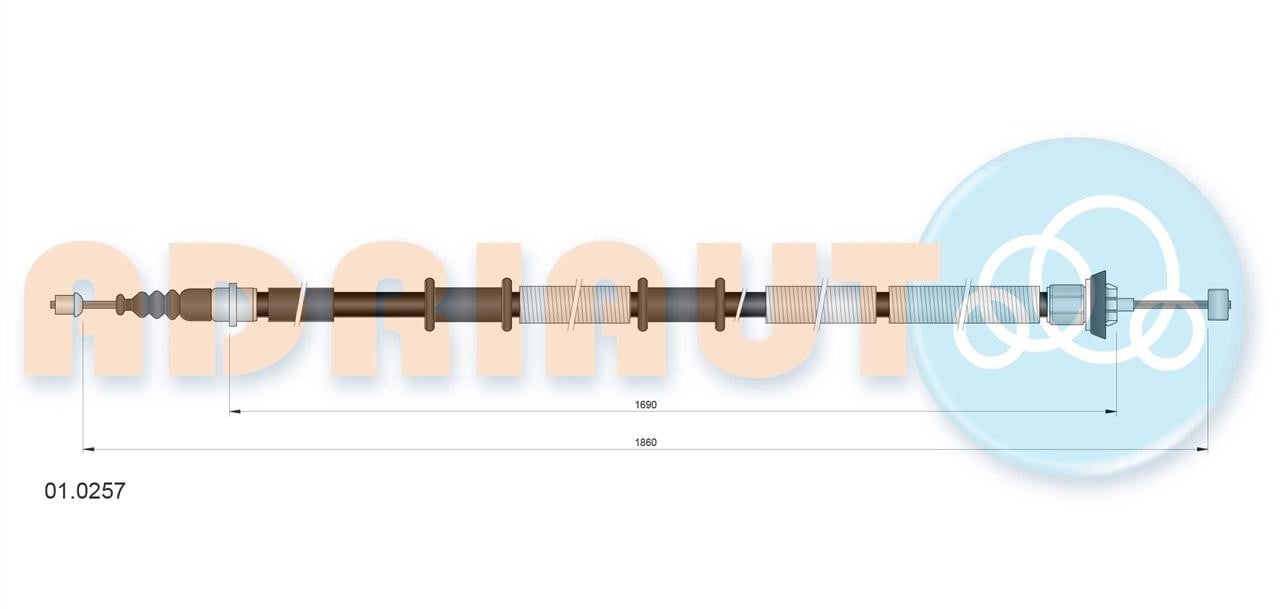 Adriauto 01.0257 Cable Pull, parking brake 010257: Buy near me in Poland at 2407.PL - Good price!