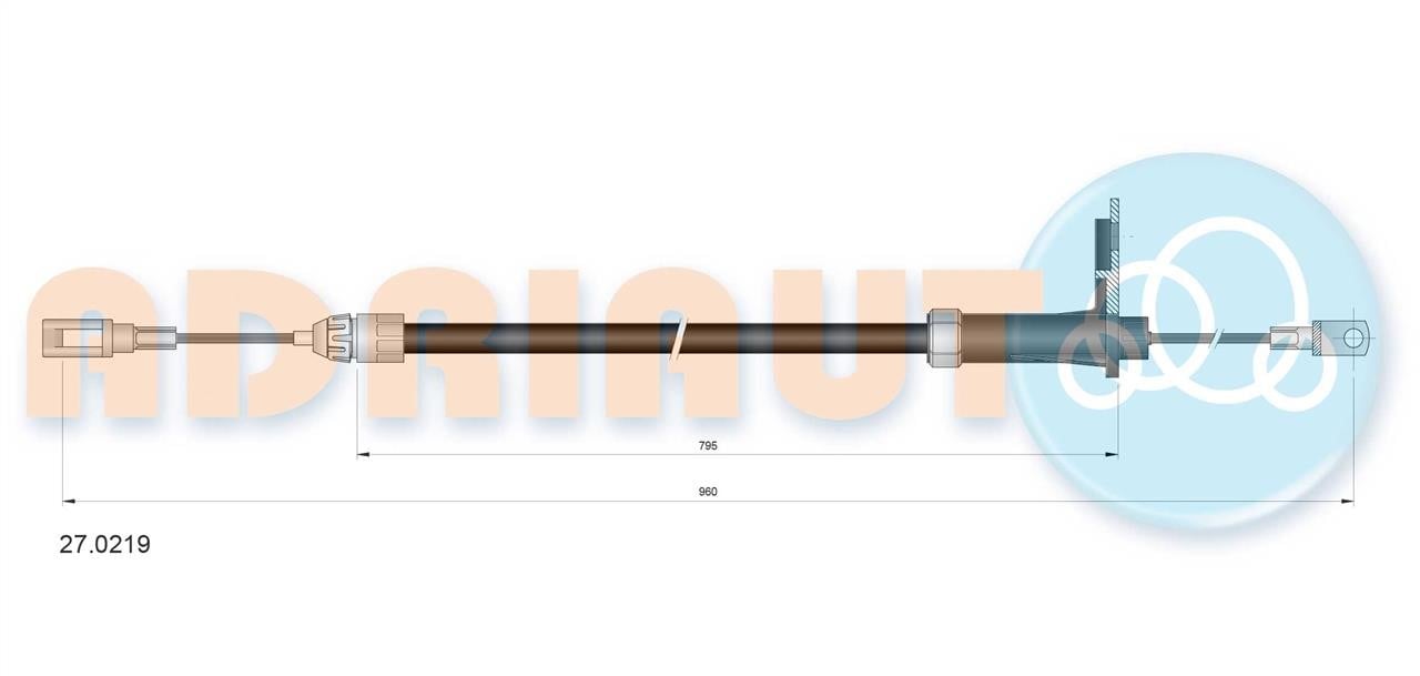 Adriauto 27.0219 Cable Pull, parking brake 270219: Buy near me in Poland at 2407.PL - Good price!