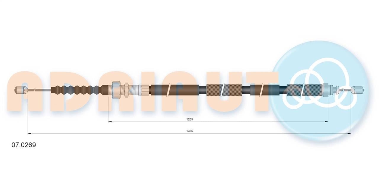 Adriauto 07.0269 Cable Pull, parking brake 070269: Buy near me in Poland at 2407.PL - Good price!