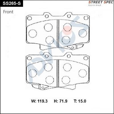 Advics SS265-S Brake Pad Set, disc brake SS265S: Buy near me in Poland at 2407.PL - Good price!