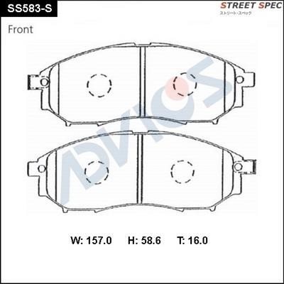 Advics SS583-S Brake Pad Set, disc brake SS583S: Buy near me at 2407.PL in Poland at an Affordable price!