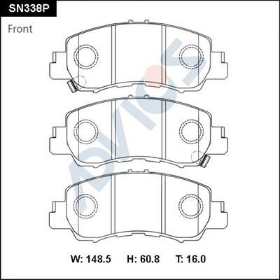 Advics SN338P Brake Pad Set, disc brake SN338P: Buy near me in Poland at 2407.PL - Good price!