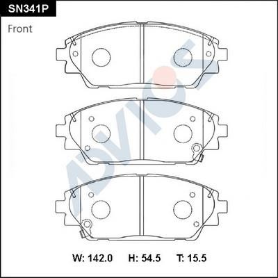 Advics SN341P Brake Pad Set, disc brake SN341P: Buy near me in Poland at 2407.PL - Good price!