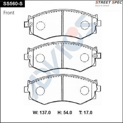 Advics SS560-S Front disc brake pads, set SS560S: Buy near me in Poland at 2407.PL - Good price!