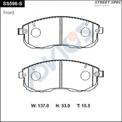 Advics SS596-S Front disc brake pads, set SS596S: Buy near me in Poland at 2407.PL - Good price!