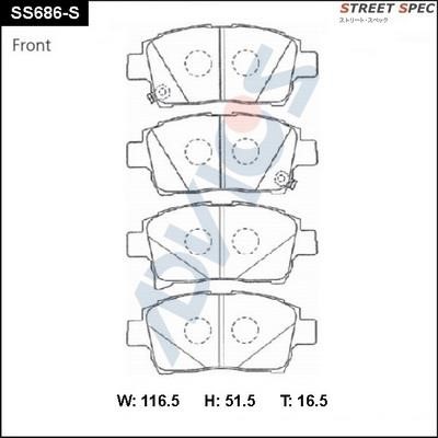 Advics SS686-S Front disc brake pads, set SS686S: Buy near me in Poland at 2407.PL - Good price!