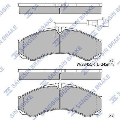 Sangsin SP2638A Brake Pad Set, disc brake SP2638A: Buy near me at 2407.PL in Poland at an Affordable price!