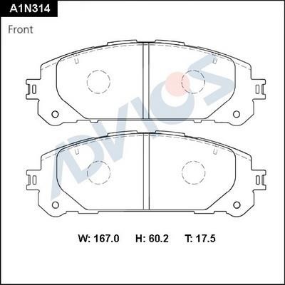 Advics A1N314 Brake Pad Set, disc brake A1N314: Buy near me in Poland at 2407.PL - Good price!