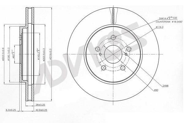 Advics A6F115B Wentylowana przednia tarcza hamulcowa A6F115B: Dobra cena w Polsce na 2407.PL - Kup Teraz!