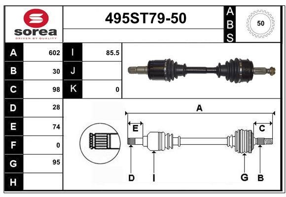 StartCar 495ST79-50 Drive shaft 495ST7950: Buy near me in Poland at 2407.PL - Good price!