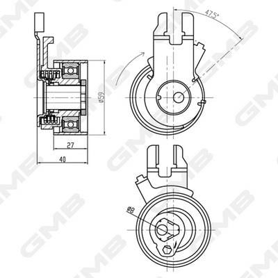 GMB GTB0330 Tensioner pulley, timing belt GTB0330: Buy near me in Poland at 2407.PL - Good price!