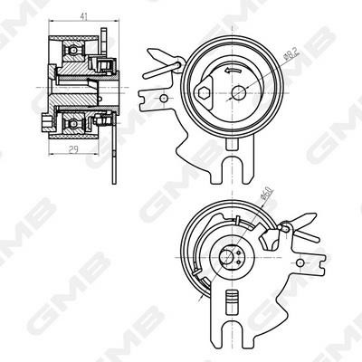 GMB GTB0340 Tensioner pulley, timing belt GTB0340: Buy near me in Poland at 2407.PL - Good price!