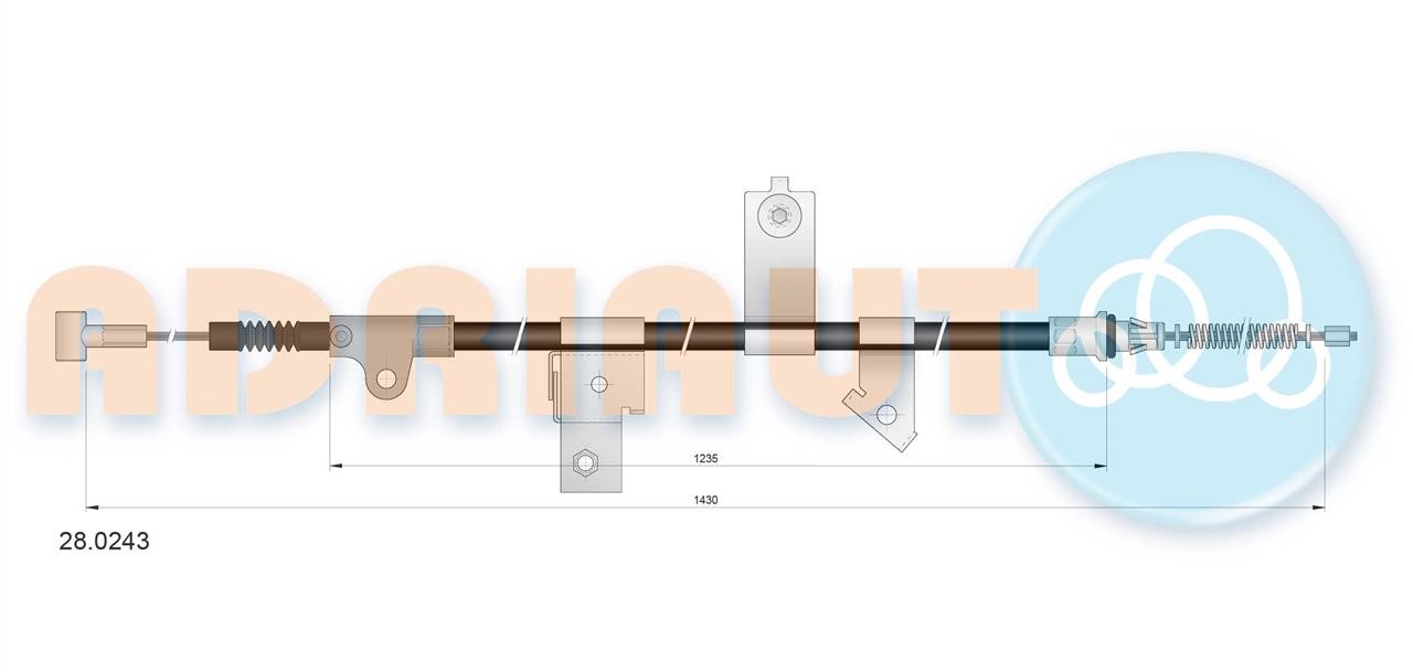 Adriauto 28.0243 Трос стояночного тормоза 280243: Отличная цена - Купить в Польше на 2407.PL!