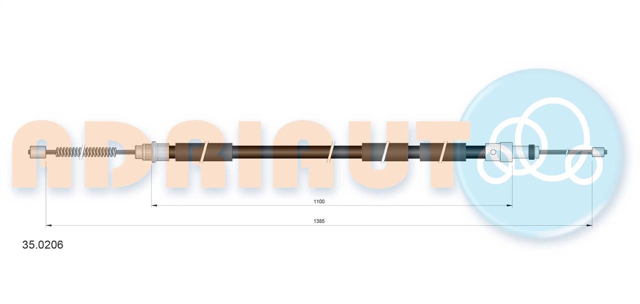 Adriauto 35.0206 Cable Pull, parking brake 350206: Buy near me in Poland at 2407.PL - Good price!