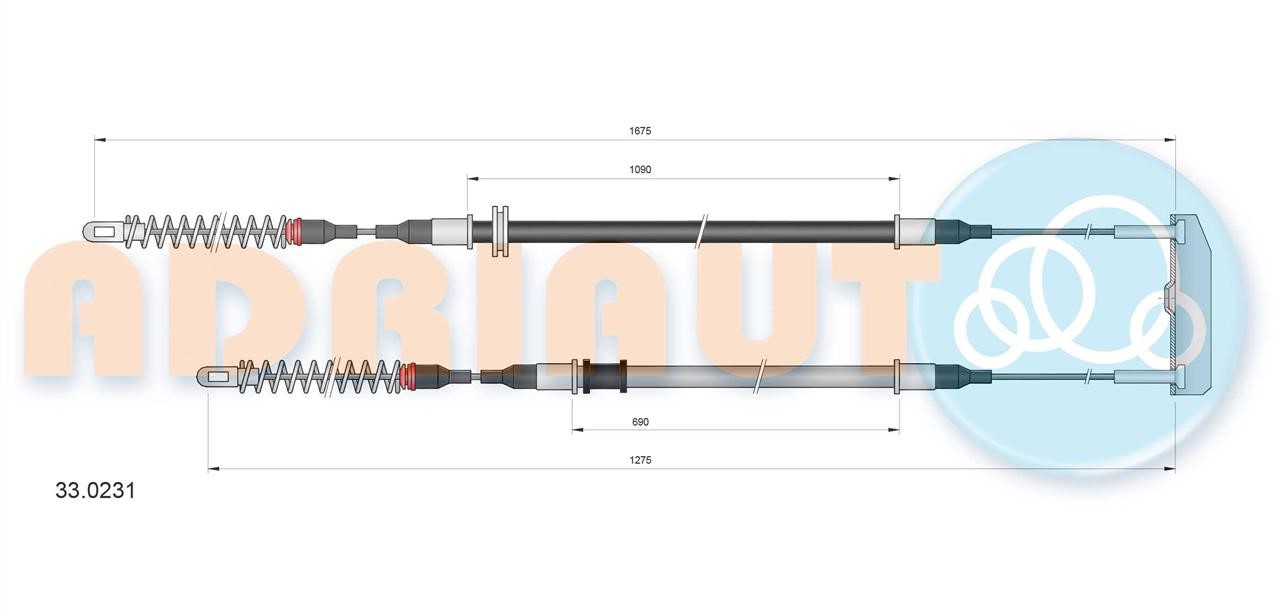 Adriauto 33.0231 Cable Pull, parking brake 330231: Buy near me in Poland at 2407.PL - Good price!