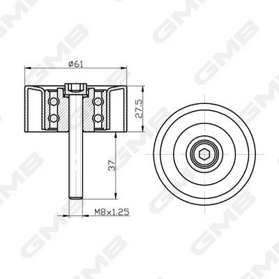 GMB GTC0220 Tensioner pulley, timing belt GTC0220: Buy near me in Poland at 2407.PL - Good price!