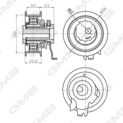 GMB GTB0710 Tensioner pulley, timing belt GTB0710: Buy near me in Poland at 2407.PL - Good price!