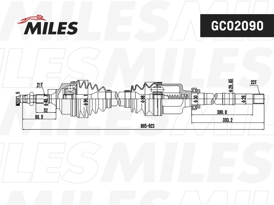 Miles GC02090 Antriebswelle GC02090: Kaufen Sie zu einem guten Preis in Polen bei 2407.PL!