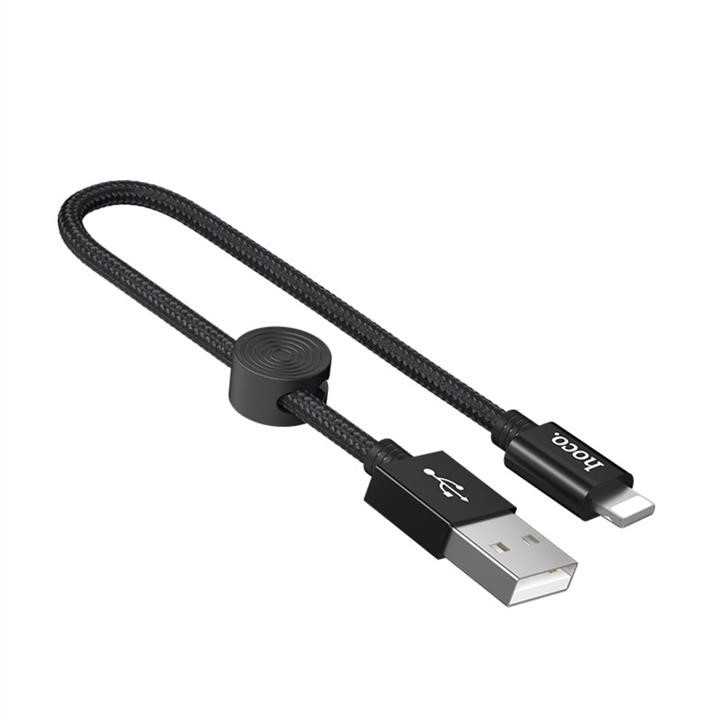 Hoco 6931474707413 Кабель Hoco X35 USB to iP 2.4A, 0.25m, nylon, aluminum connectors, Black 6931474707413: Отличная цена - Купить в Польше на 2407.PL!