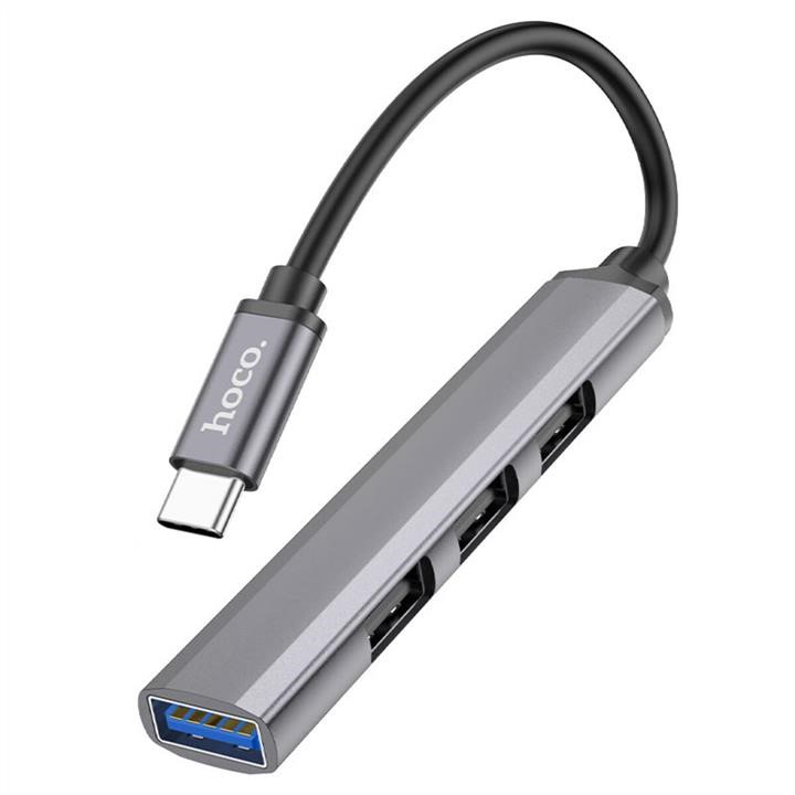 Hoco 6931474765482 Кабель-переходник Hoco HB26 4 in 1 adapter(Type-C to USB3.0+USB2.0*3) Metal Gray 6931474765482: Отличная цена - Купить в Польше на 2407.PL!