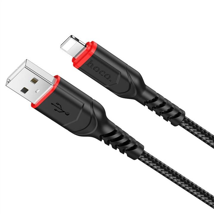 Hoco 6931474744869 Кабель Hoco X59 USB to iP 2.4A, 1m, nylon, TPE connectors, Black 6931474744869: Отличная цена - Купить в Польше на 2407.PL!