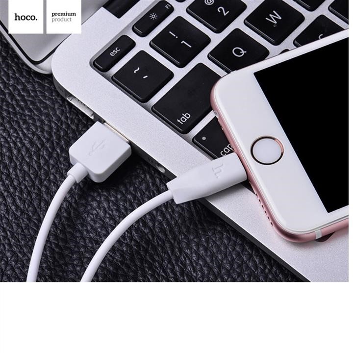 Kabel Hoco X1 USB to iP 2.4A, 1m, PVC, złącza PVC, biały Hoco 6957531032007