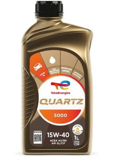 Total 166236 Моторное масло Total QUARTZ 5000 15W-40, 1л 166236: Отличная цена - Купить в Польше на 2407.PL!