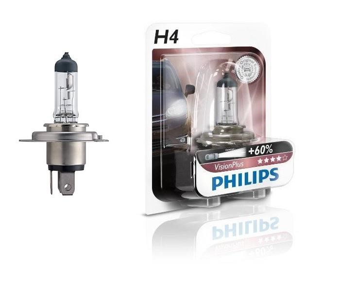 Лампа галогенная Philips Vision +30% 12В H4 60&#x2F;55Вт +30% Philips 12342PRB1