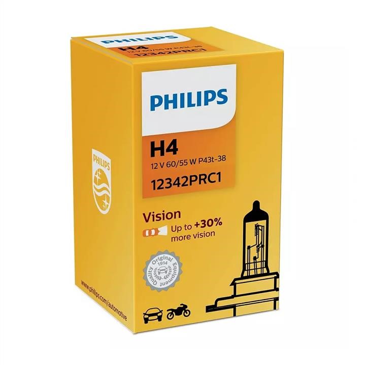 Żarówka halogenowa Philips Vision +30% 12V H4 60&#x2F;55W +30% Philips 12342PRC1