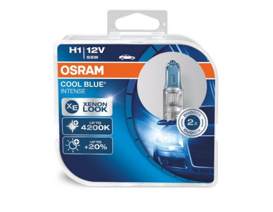 Лампа галогенная Osram Cool Blue Intense +20% 12В H1 55Вт +20% Osram 64150CBI-HCB