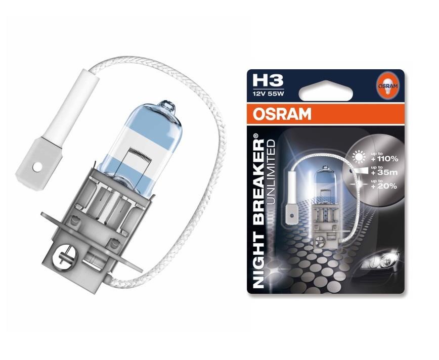 Osram 64151NBU Halogen lamp Osram Night Breaker Unlimited +110% 12V H3 55W +110% 64151NBU: Buy near me in Poland at 2407.PL - Good price!
