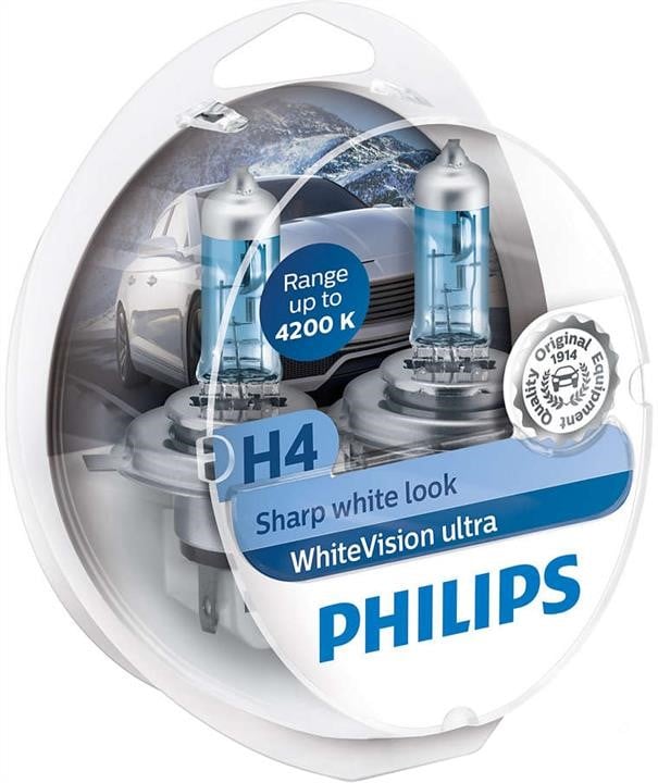 Philips 12342WVUSM Halogen lamp Philips Whitevision Ultra 12V H4 60/55W 12342WVUSM: Buy near me in Poland at 2407.PL - Good price!