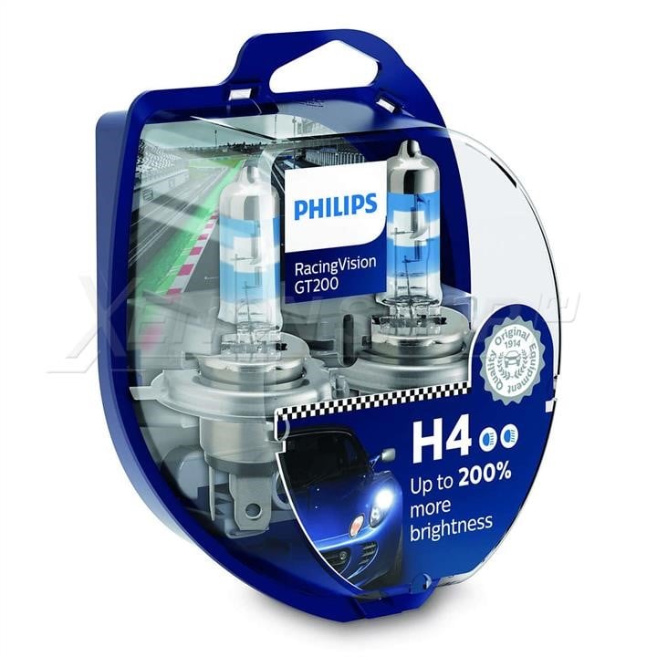 Philips 12342RGTS2 Halogen lamp Philips Racingvision Gt200 +200% 12V H4 60/55W +200% 12342RGTS2: Buy near me in Poland at 2407.PL - Good price!