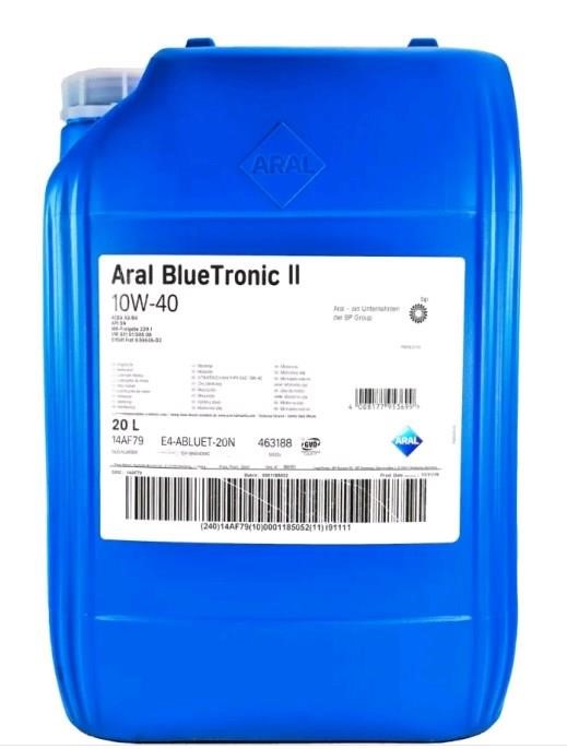 Aral 15F072 Engine oil Aral BlueTronic II 10W-40, 20L 15F072: Buy near me in Poland at 2407.PL - Good price!