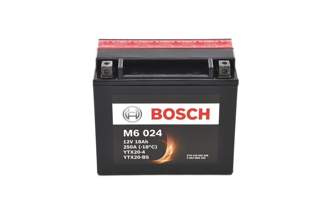 Bosch 0 092 M60 240 Аккумулятор Bosch 12В 18Ач 250А(EN) L+ 0092M60240: Отличная цена - Купить в Польше на 2407.PL!