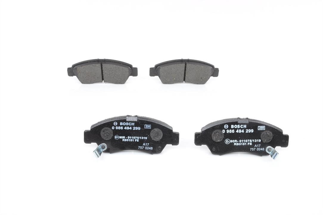 Bosch 0 986 494 299 Brake Pad Set, disc brake 0986494299: Buy near me in Poland at 2407.PL - Good price!