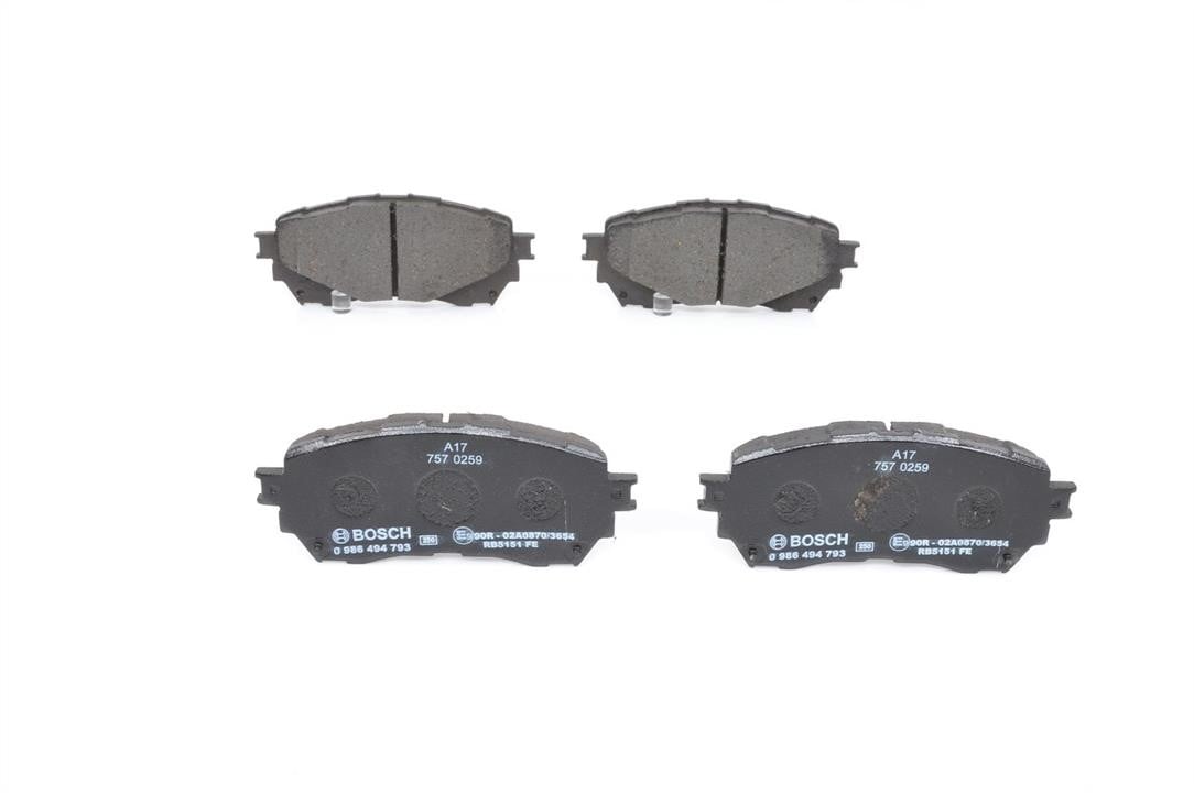 Bosch 0 986 494 793 Brake Pad Set, disc brake 0986494793: Buy near me in Poland at 2407.PL - Good price!