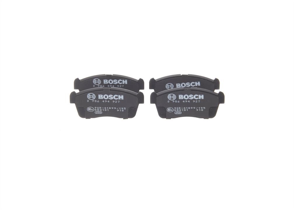 Bosch 0 986 494 927 Гальмівні колодки, комплект 0986494927: Приваблива ціна - Купити у Польщі на 2407.PL!