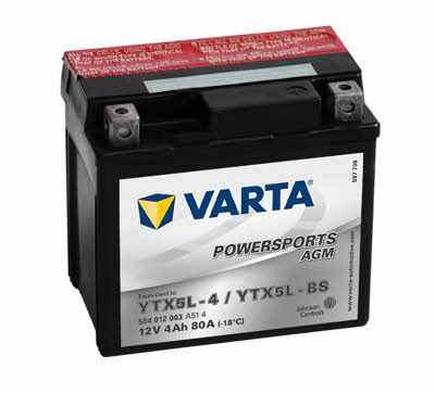 Varta 504012003A514 Аккумулятор Varta Powersports AGM 12В 4Ач 80А(EN) R+ 504012003A514: Отличная цена - Купить в Польше на 2407.PL!