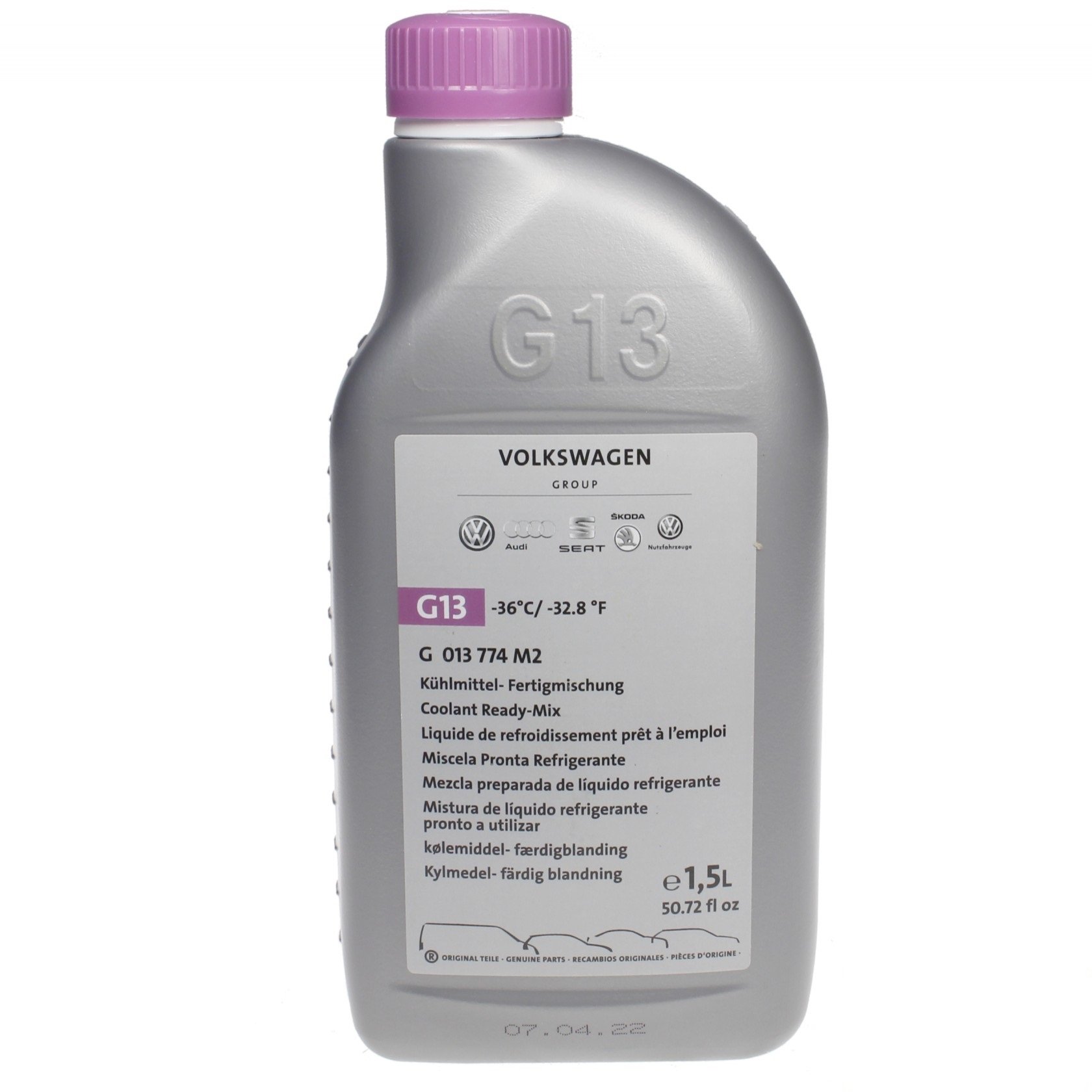 VAG G01 377 4M2 Antifreeze Coolant Ready-Mix G13, -36°C, pink, 1.5 L G013774M2: Buy near me in Poland at 2407.PL - Good price!