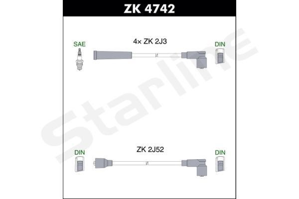 StarLine ZK 4742 Przewody wysokiego napięcia, komplet ZK4742: Dobra cena w Polsce na 2407.PL - Kup Teraz!