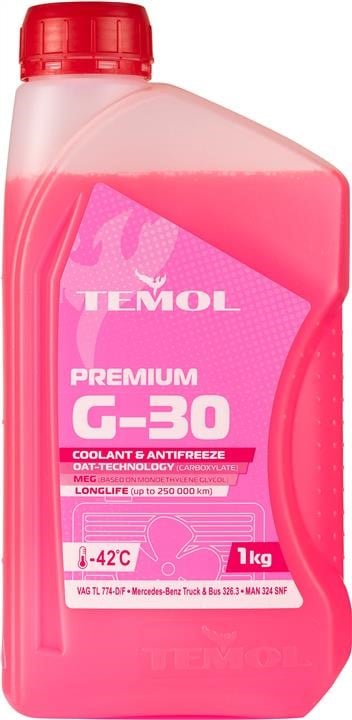 TEMOL T-APG-30-1KG Antifreeze TEMOL PREMIUM G-30 G12+ pink, ready for use -39, 1l TAPG301KG: Buy near me in Poland at 2407.PL - Good price!