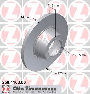 Otto Zimmermann 250.1163.00 Unbelüftete Bremsscheibe vorne 250116300: Kaufen Sie zu einem guten Preis in Polen bei 2407.PL!