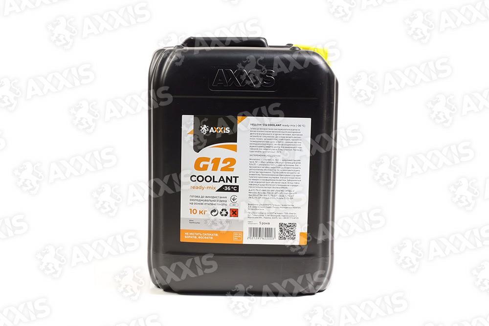 AXXIS 48021295622 Antifreeze AXXIS YELLOW G12 Сoolant Ready-Mix -36°C, 10kg 48021295622: Buy near me at 2407.PL in Poland at an Affordable price!