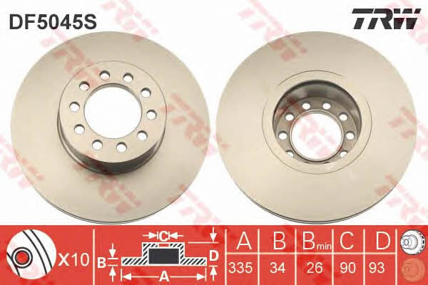 TRW DF5045S Brake disc DF5045S: Buy near me at 2407.PL in Poland at an Affordable price!