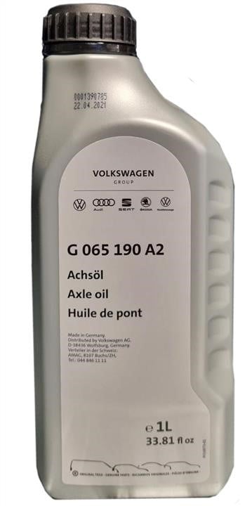 VAG G 065 190 A2 Transmission oil VAG Axle Oil G 065 190, 1L G065190A2: Buy near me in Poland at 2407.PL - Good price!