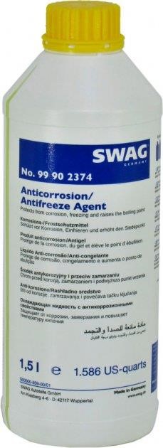 SWAG 99 90 2374 Coolant G11 ANTIFREEZE, yellow, 1,5 L 99902374: Buy near me in Poland at 2407.PL - Good price!