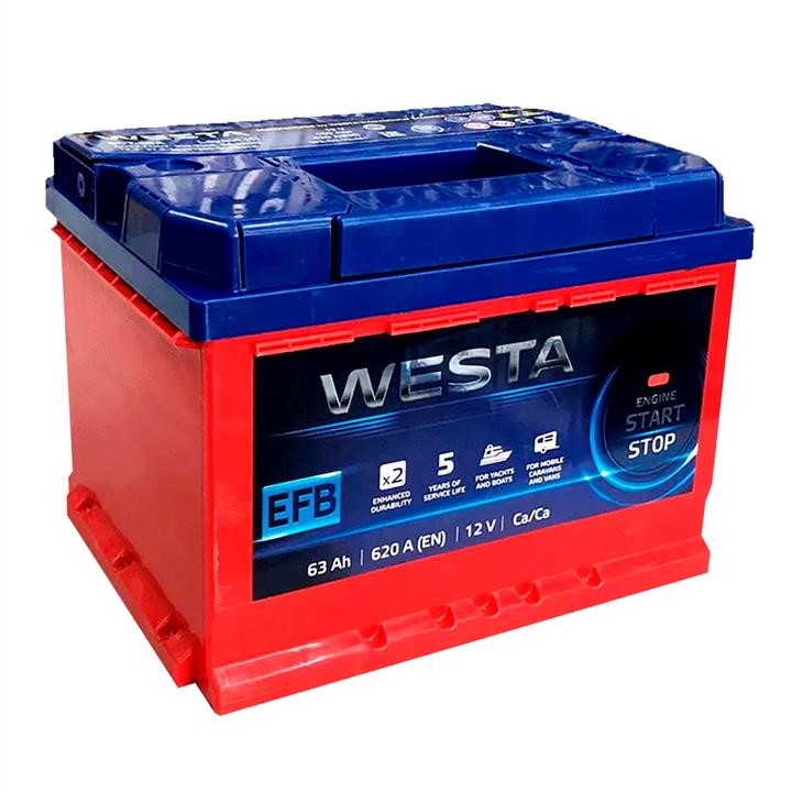Westa WEFB6301LB2 Акумулятор WESTA 6CT-63 EFB Start-Stop 12В 63Ач 620(EN) L+ WEFB6301LB2: Купити у Польщі - Добра ціна на 2407.PL!